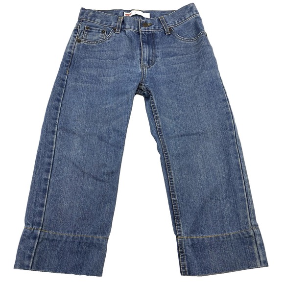 Levi's 505 Denim Jeans Boys Size 8 Husky Relaxed Fit 27"x18" Skater Baggy Grunge - Picture 1 of 6